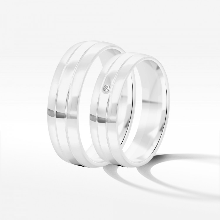 Obrączki ślubne z białego złota 5.5mm