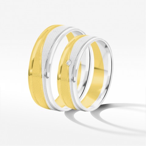 Obrączki ślubne z dwukolorowego złota 6mm