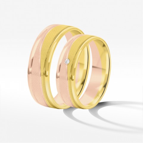 Obrączki ślubne z dwukolorowego złota 6mm