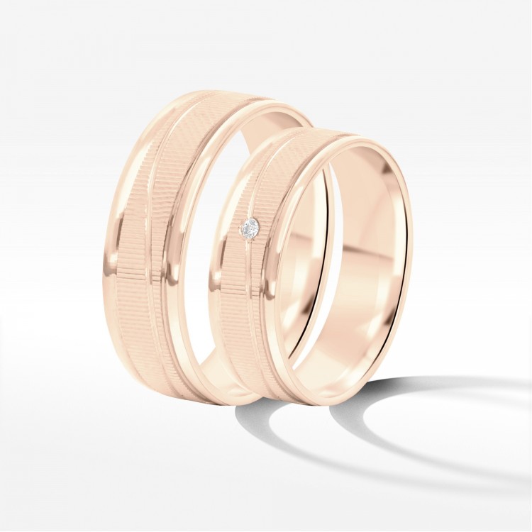 Obrączki ślubne z różowego złota 6mm