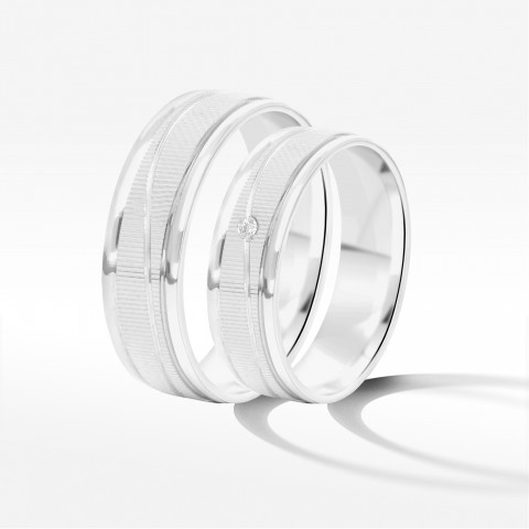 Obrączki ślubne z białego złota 6mm