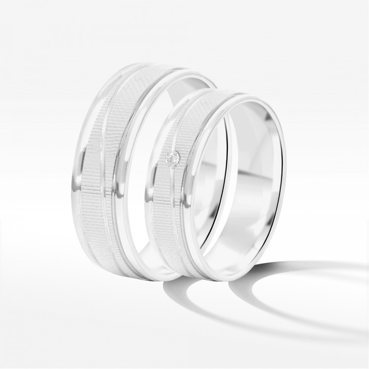 Obrączki ślubne z białego złota 6mm