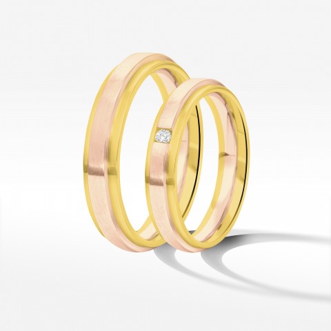 Obrączki ślubne z dwukolorowego złota 4.2mm