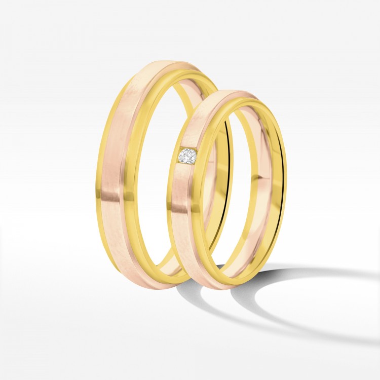 Obrączki ślubne z dwukolorowego złota 4.2mm