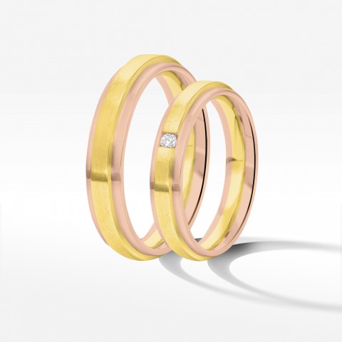Obrączki ślubne z dwukolorowego złota 4.2mm
