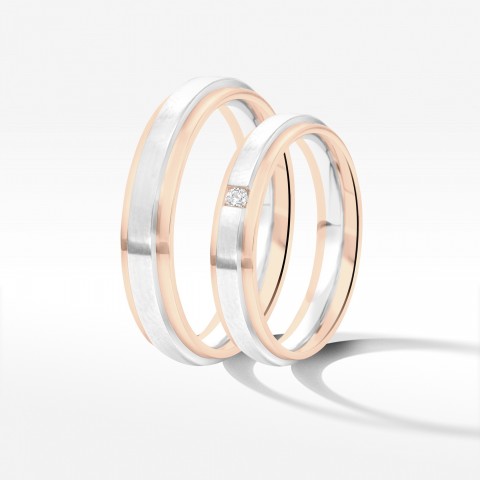 Obrączki ślubne z dwukolorowego złota 4.2mm