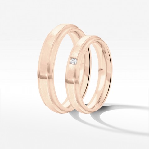 Obrączki ślubne z różowego złota 4.2mm