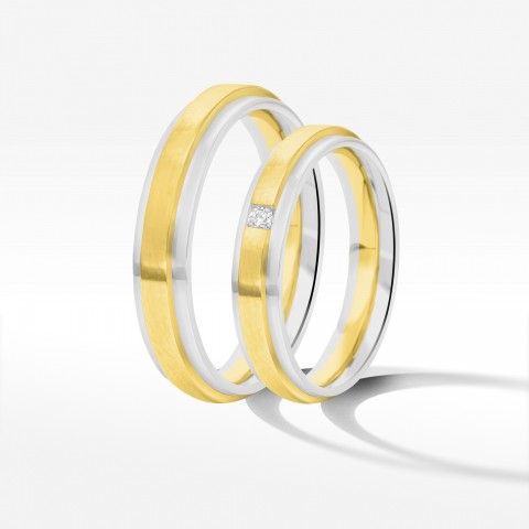 Obrączki ślubne z dwukolorowego złota 4.2mm