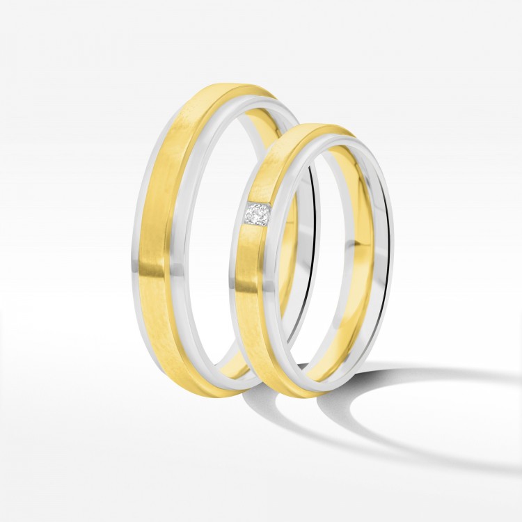 Obrączki ślubne z dwukolorowego złota 4.2mm