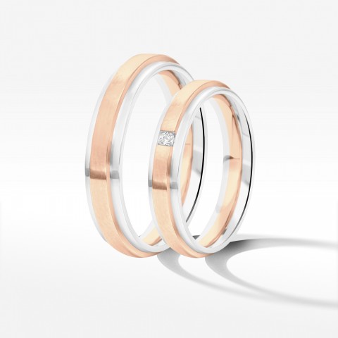 Obrączki ślubne z dwukolorowego złota 4.2mm