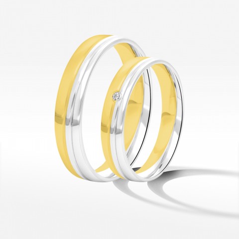 Obrączki ślubne z dwukolorowego złota 4mm