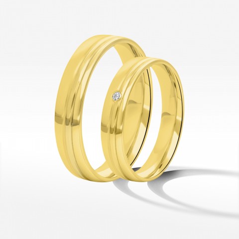 Obrączki ślubne z żółtego złota 4mm