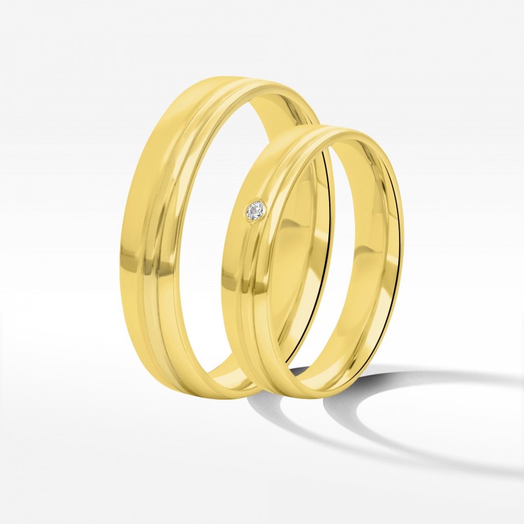 Obrączki ślubne z żółtego złota 4mm