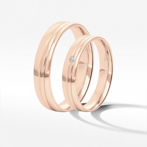 Obrączki ślubne z różowego złota 4mm
