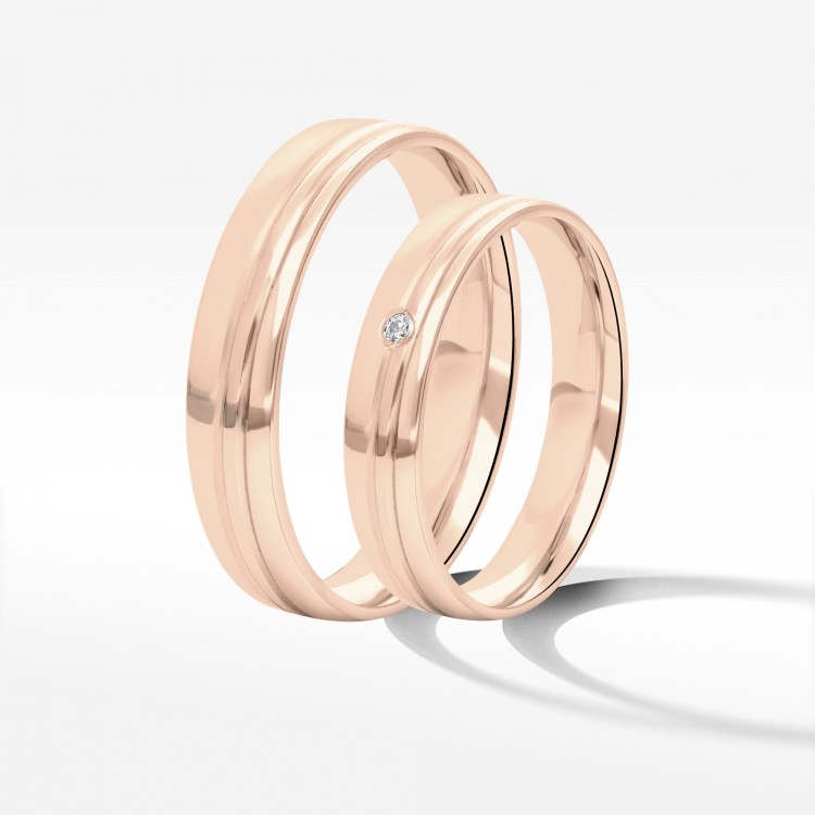 Obrączki ślubne z różowego złota 4mm