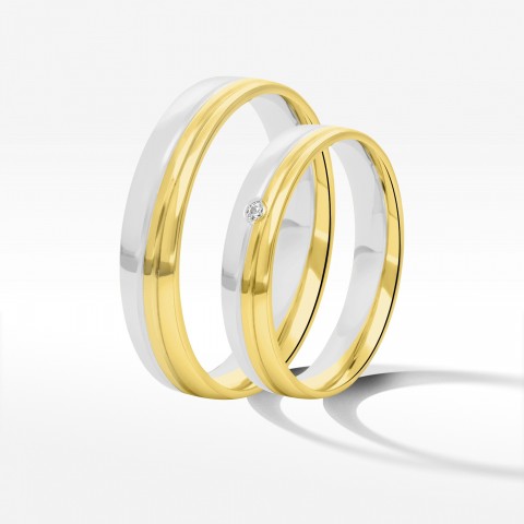 Obrączki ślubne z dwukolorowego złota 4mm