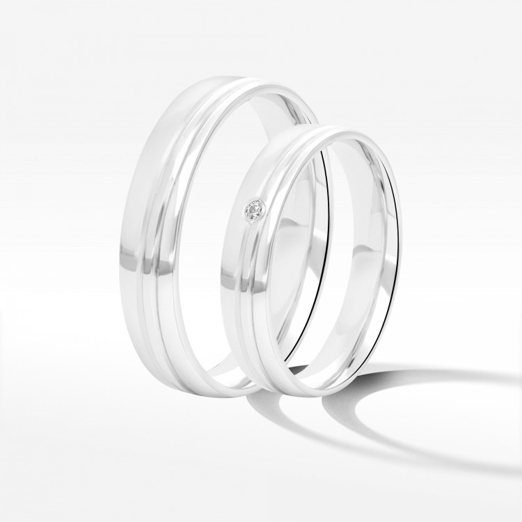 Obrączki ślubne z białego złota 4mm