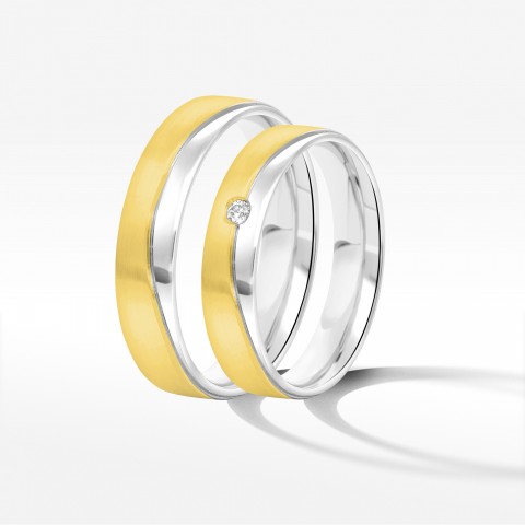Obrączki ślubne z dwukolorowego złota 4.5mm
