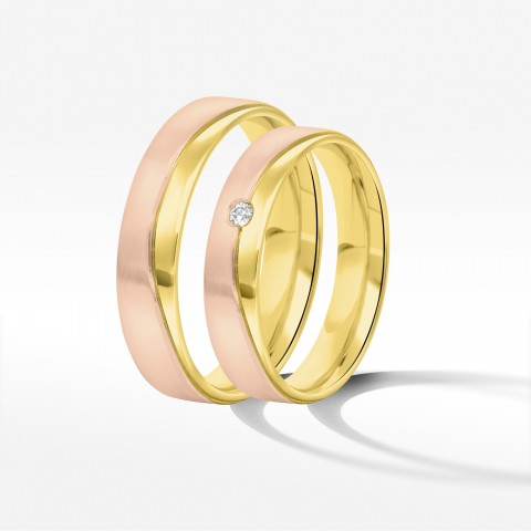 Obrączki ślubne z dwukolorowego złota 4.5mm