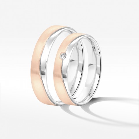 Obrączki ślubne z dwukolorowego złota 4.5mm