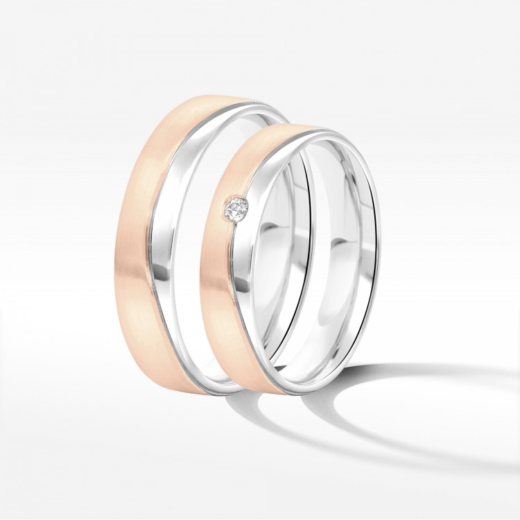 Obrączki ślubne z dwukolorowego złota 4.5mm