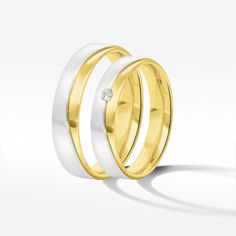 Obrączki ślubne z dwukolorowego złota 4.5mm