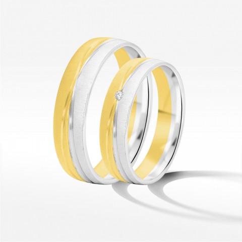 Obrączki ślubne z dwukolorowego złota 5mm