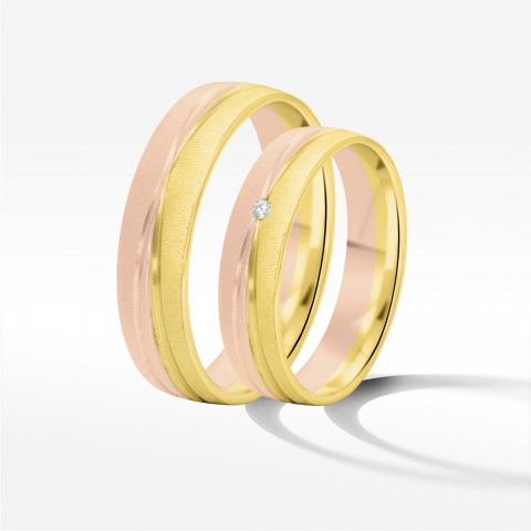 Obrączki ślubne z dwukolorowego złota 5mm