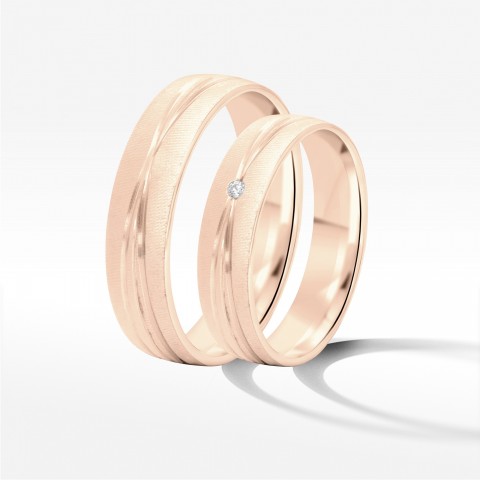 Obrączki ślubne z różowego złota 5mm