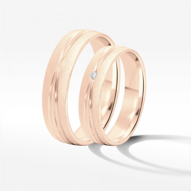 Obrączki ślubne z różowego złota 5mm