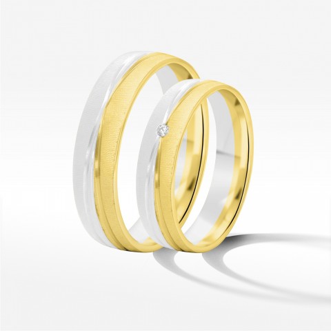 Obrączki ślubne z dwukolorowego złota 5mm