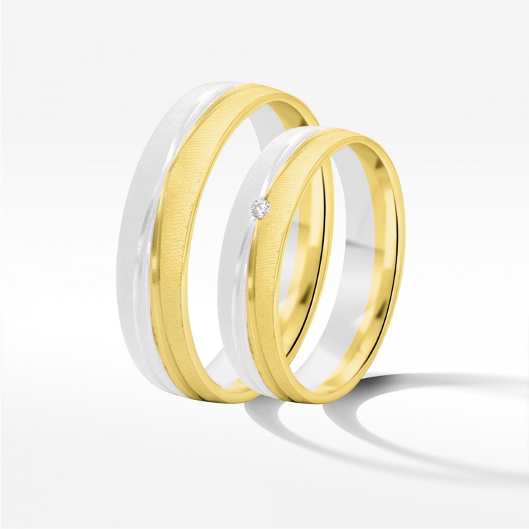 Obrączki ślubne z dwukolorowego złota 5mm