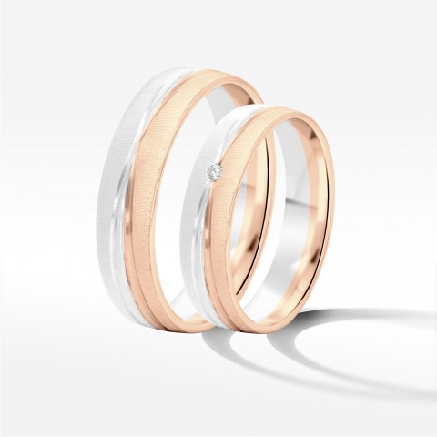Obrączki ślubne z dwukolorowego złota 5mm