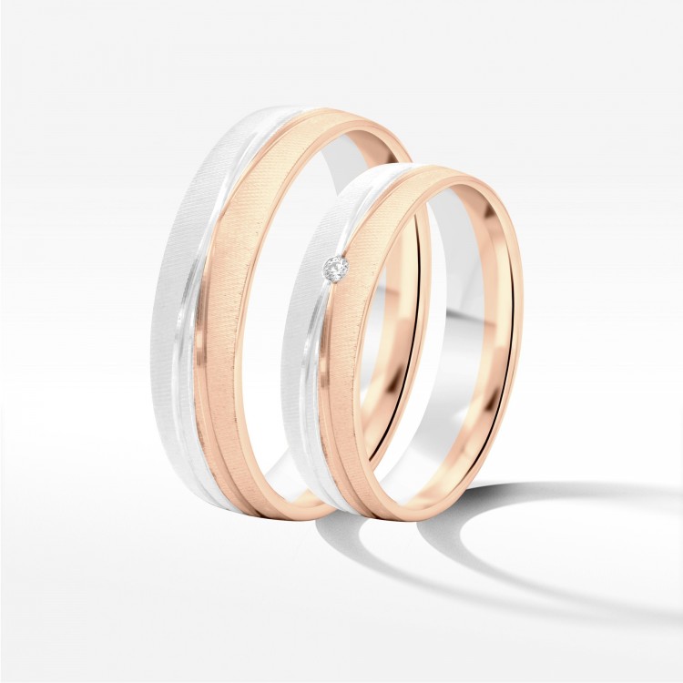 Obrączki ślubne z dwukolorowego złota 5mm