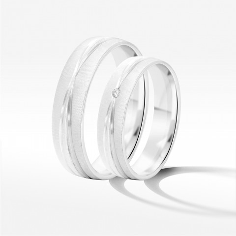 Obrączki ślubne z białego złota 5mm