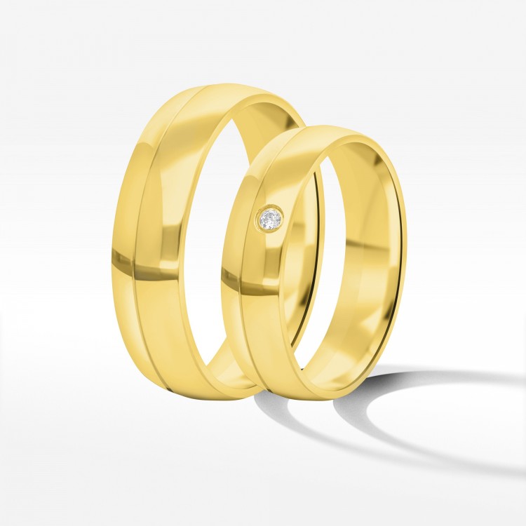 Obrączki ślubne z żółtego złota 5mm/6mm