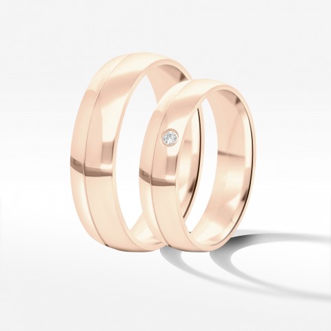 Obrączki ślubne z różowego złota 5mm/6mm