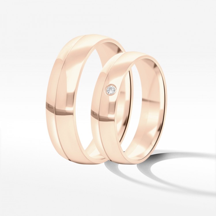 Obrączki ślubne z różowego złota 5mm/6mm