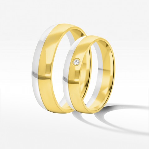 Obrączki ślubne z dwukolorowego złota 5mm/6mm