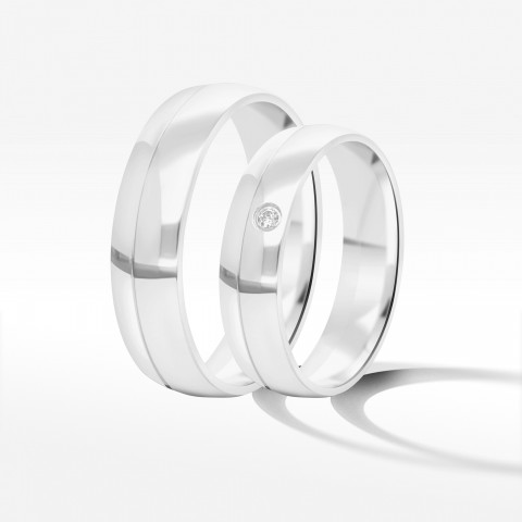 Obrączki ślubne z białego złota 5mm/6mm