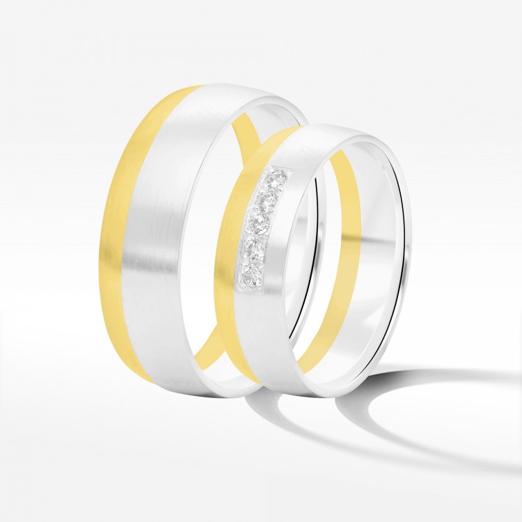 Obrączki ślubne z dwukolorowego złota 6mm