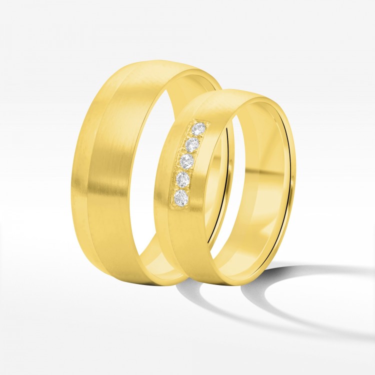 Obrączki ślubne z żółtego złota 6mm