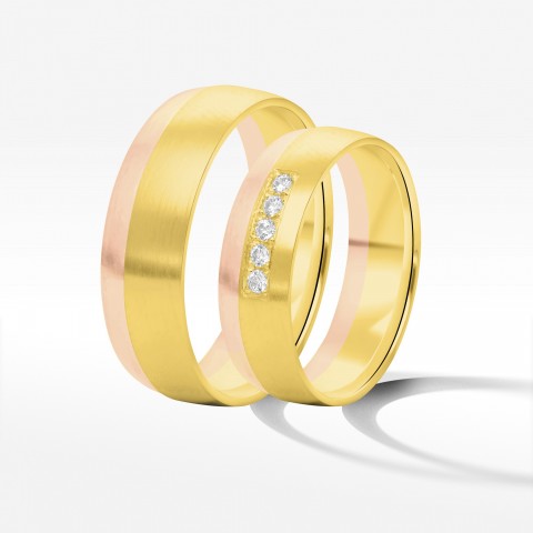 Obrączki ślubne z dwukolorowego złota 6mm