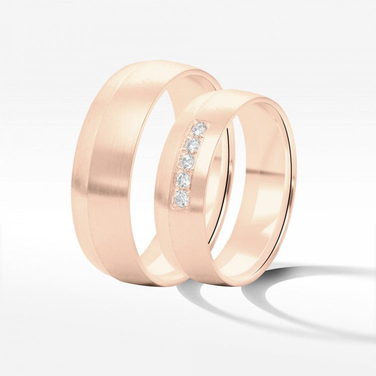 Obrączki ślubne z różowego złota 6mm