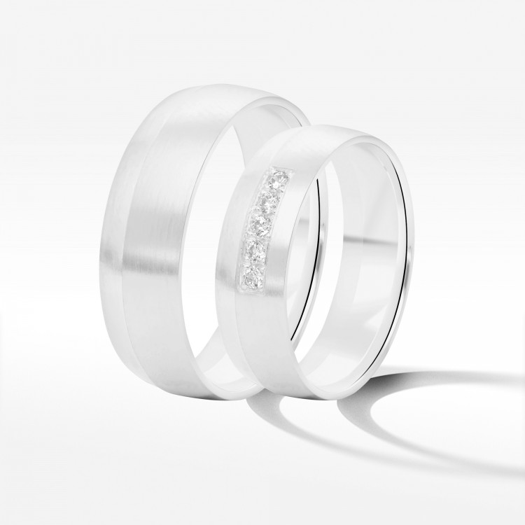 Obrączki ślubne z białego złota 6mm