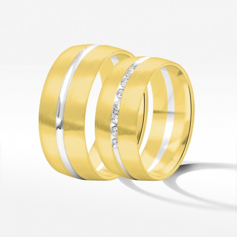 Obrączki ślubne z dwukolorowego złota 8mm