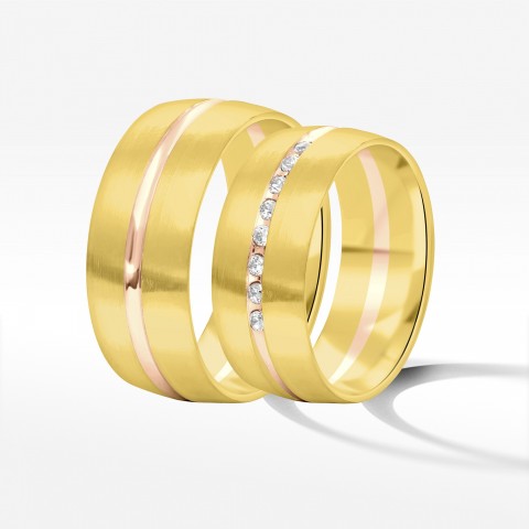 Obrączki ślubne z dwukolorowego złota 8mm