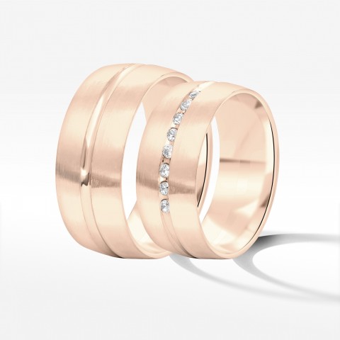 Obrączki ślubne z różowego złota 8mm