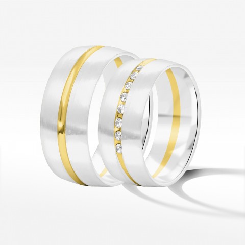 Obrączki ślubne z dwukolorowego złota 8mm