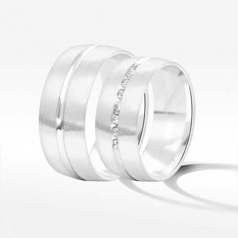 Obrączki ślubne z białego złota 8mm